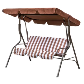 HAPPY GREEN PANAMA barna csíkos kerti hinta, 3 személyes – 50260104