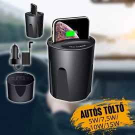 Vezeték nélküli autós töltő pohár