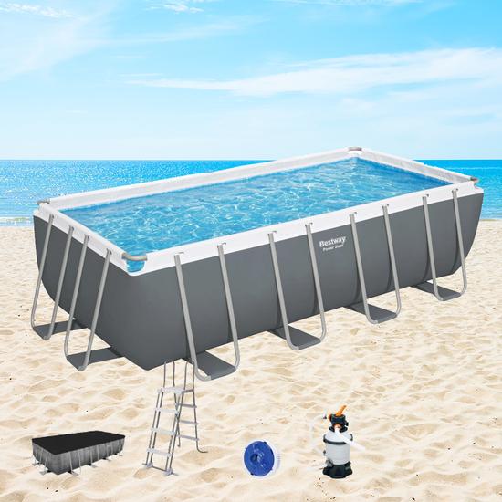 Bestway TORTUGA szögletes fémvázas medence szett 488 x 244 x 122 cm FFA635