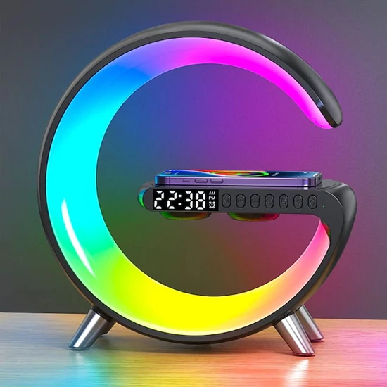 ClockWave RGB intelligens lámpa, gyorstöltés, vezeték nélküli, hangszórók