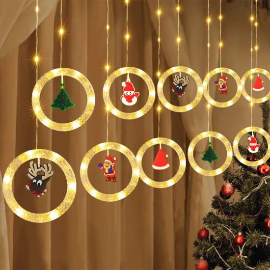 10 karácsonyi LED függődísz KE22-683