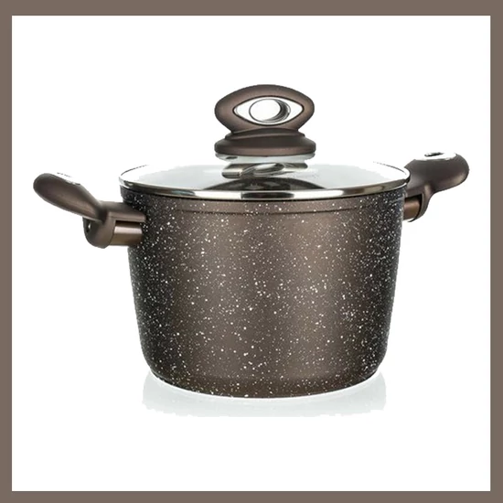 BANQUET fazék, tapadásmentes felülettel, sötétbarna 20 x 13,5 cm, X l, tetővel 40055320