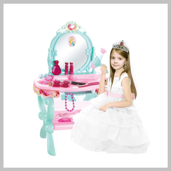 Timeless Tools Játék hercegnős fésülködő asztal kiegészítőkkel, Kék-Rózsaszín HOP1001611