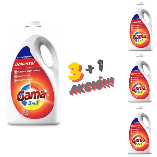 GAMA Universal mosógél 2.5 liter (50 mosás) 3+1 Akció! ZT-6692A