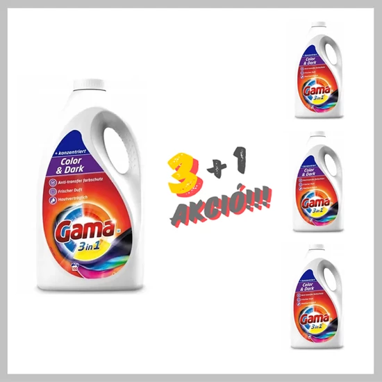 GAMA Color &amp; Dark 4.15 liter (80 mosás) mosógél 3+1 Akció! ZT-6697A