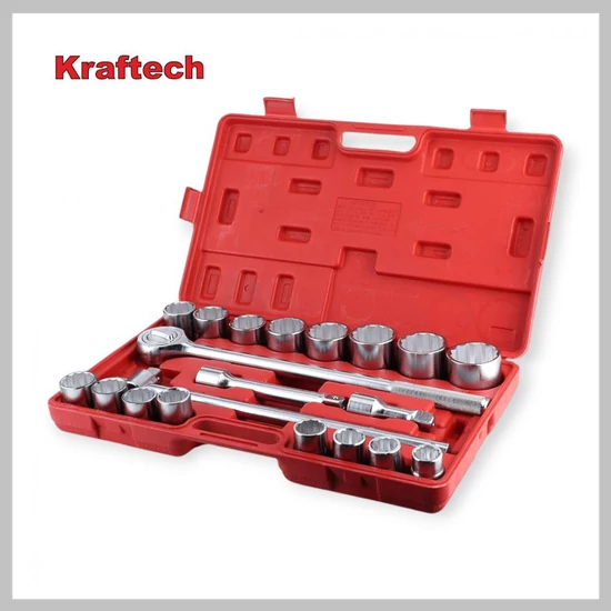 KrafTech  21 Darabos 3/4"-os Meghajtású 12 Pontos Racsniskulcs Króm Dugókulcs Készlet HB-6889