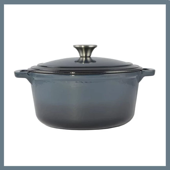 Perfect Home Zománcozott öntöttvas lábas 24 cm, 4 literes Acélkék 55001