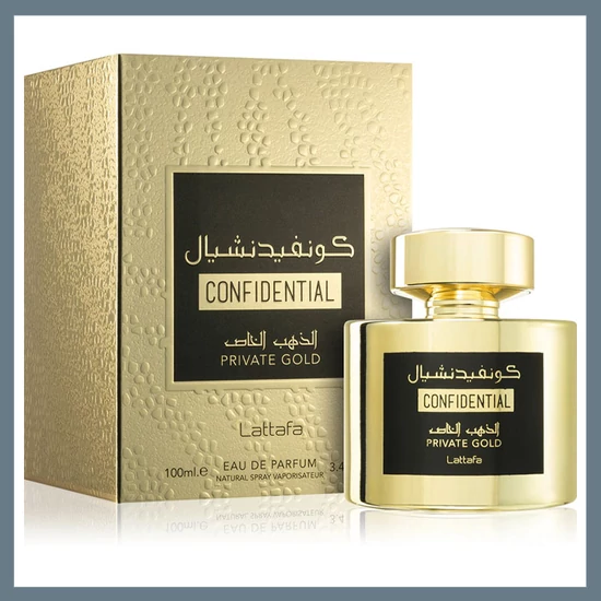 Lattafa Confidential Private Gold Arab parfüm 100 ml - Uniszex 6291107459707