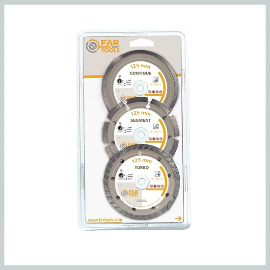 Far Tools gyémánt vágótárcsa készlet 125 mm – 3 db-os szett 119218