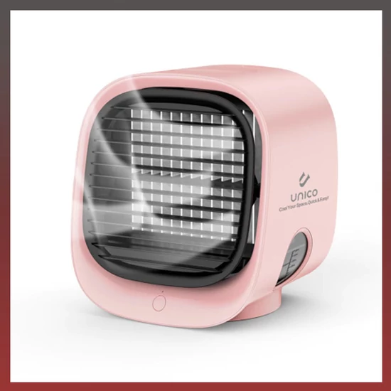 Hordozható mini léghűtő ventilátor rózsaszín 12578