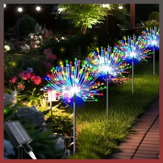 5 db napelemes 300 LED-es pitypang füzér színes JG730845