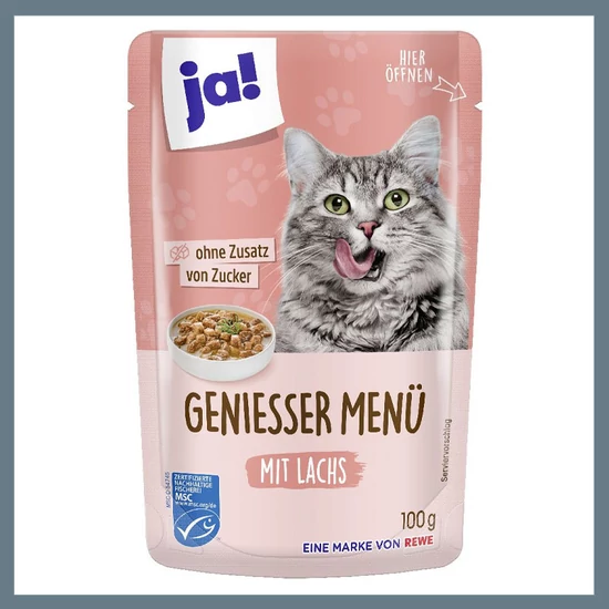 ja! Ínyenc lazac macskaeledel, 100 g 7707422