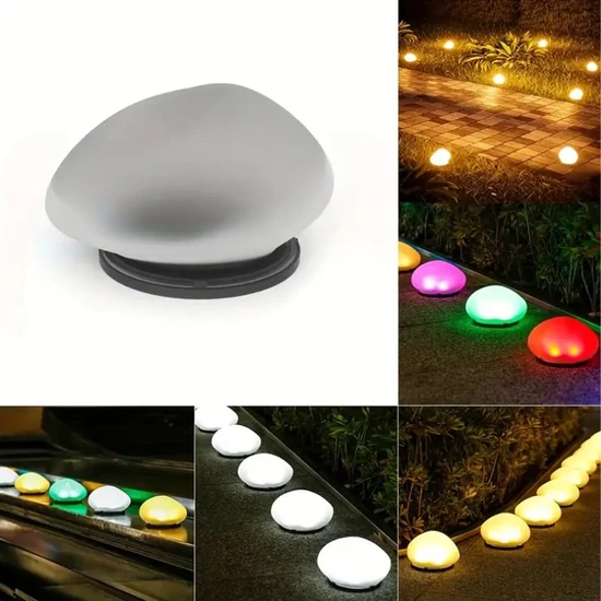 Dekoratív LED kőlámpa kültérre – 2 db napelemes világítás több színben TC2915658