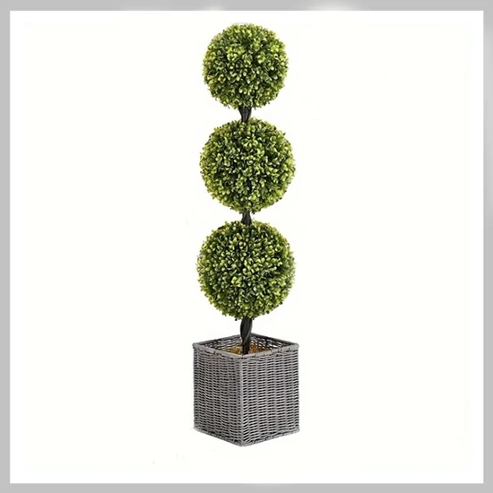Mesterséges Bukszusfa Fonott Cserépben – 90 cm LN40385