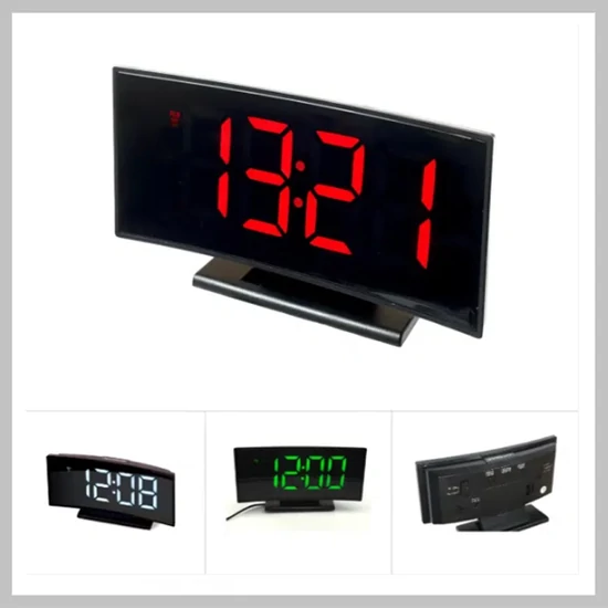 DS-3621L ívelt LED kijelzős digitális ébresztőóra, hőmérő funkcióval 619558