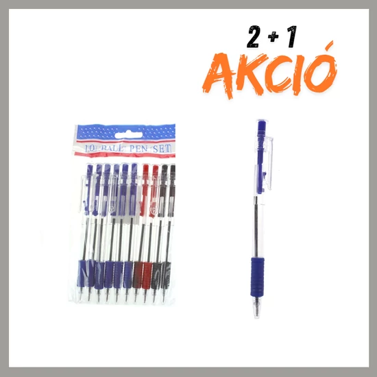 10 Darabos Golyóstoll Készlet 2+1 AKCIÓ SKY-15124-K-akcio