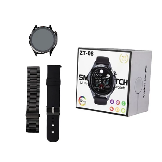 ZTfit ZT-08 Fekete okosóra szilikon és fém szíjjal holm0782