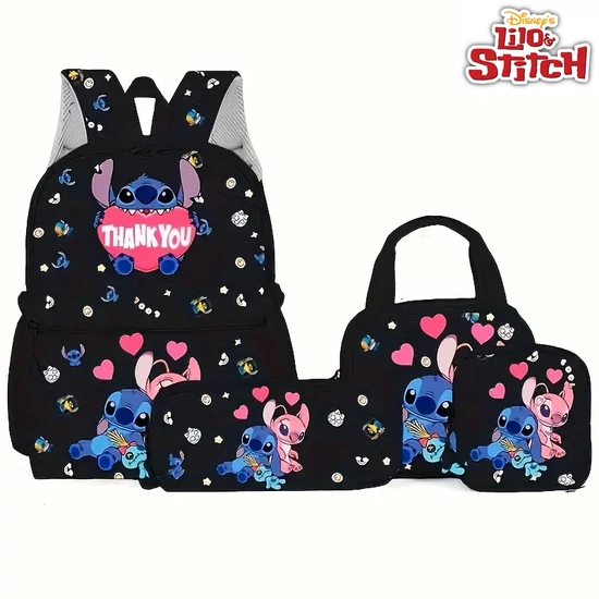 Lilo & Stitch 4 részes iskolatáska szett –  FEKETE MB3567988-F