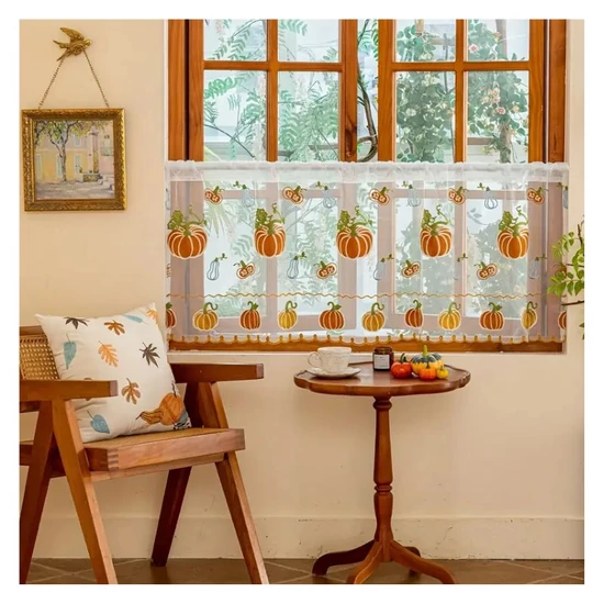 Tök mintás  hímzett, áttetsző függöny 80x55cm LF5238390