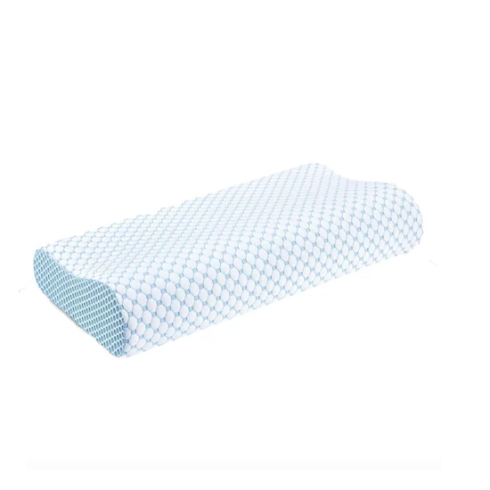 CoolCloud Memóriahabos Nyakpárna – Jégselyem huzattal, ergonomikus hullámforma, 50×30×7 cm – holm10066
