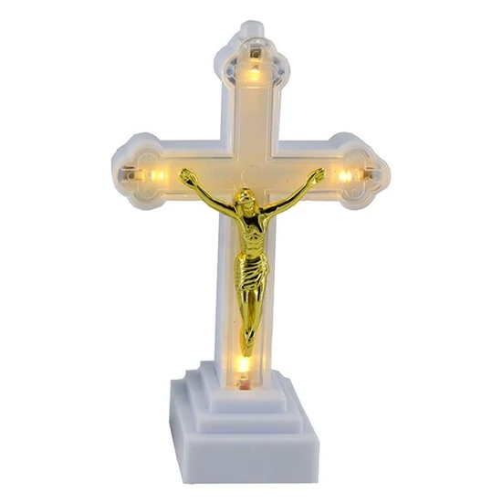 6db Elektromos LED kereszt – 13 cm, melegfehér 32794