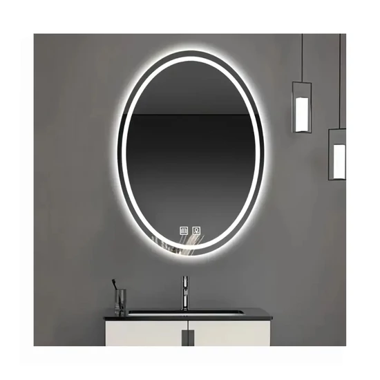 Ovális LED fürdőszobai tükör – NA2813513 (60 × 80 cm)