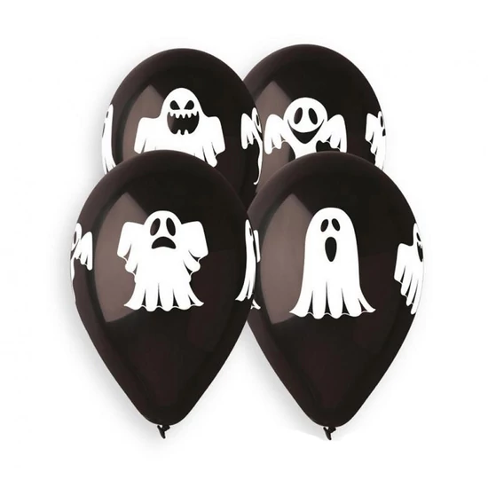 Halloween prémium latex lufi szellem 33 cm – 5 db/csomag 55271