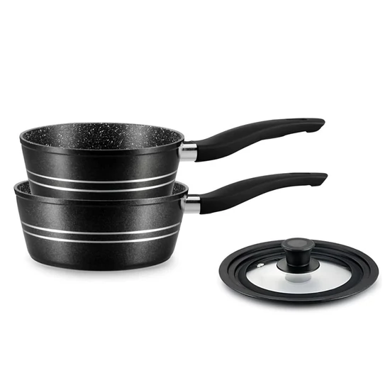 Royalty Line  3 részes márvány bevonatú serpenyőszett RL-FS2M-BLK