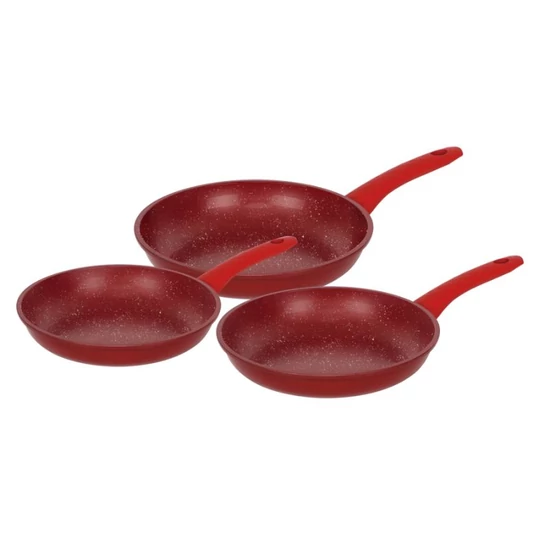 Herzberg 3 részes serpenyőkészlet – HG-04807RED