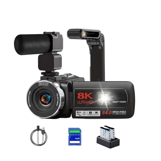 Yixinxin 8K Ultra HD Videókamera (64 MP) – Éjjellátó VA6236138