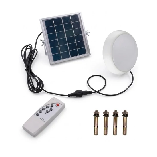 Led kültéri lámpa napelemes töltővel, kerek, 20W