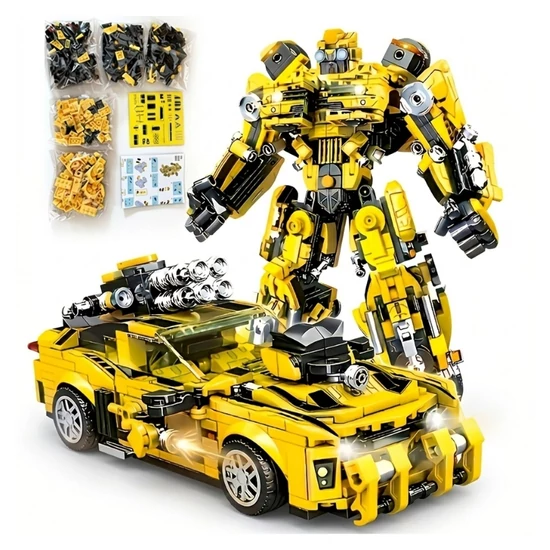 Transformers robot autó építő készlet sárga sportkocsi modell 6WM9552V2W-2