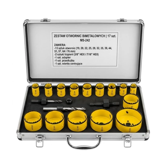 Meister bi-metál lyukfúró készlet 17 részes MS-242