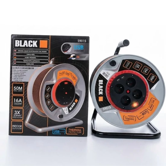 BLACK kábeldob 50m 59015