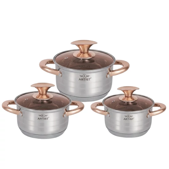 6 részes Rozsdamentes Acél Edénykészlet – Rose Gold ERA-05