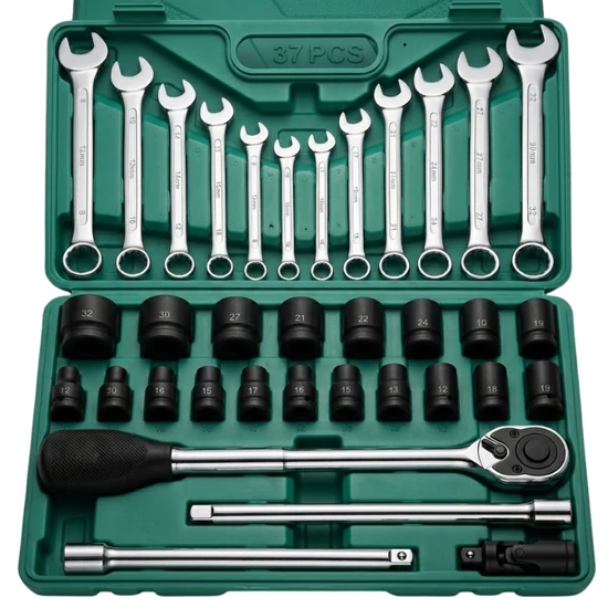 EXTRA German Style – 37 részes 1/2" Dugókulcs és Csillag-villáskulcs Készlet EX-8273