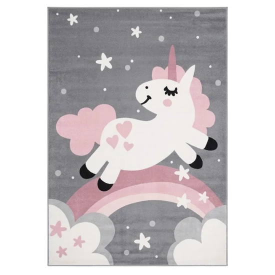 Unikornis mintás gyerek szőnyeg szivárvánnyal 100 x 200 cm GYSZ49