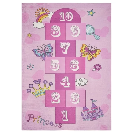 Ugróiskola mintás gyerek szőnyeg hercegnős motívumokkal 100 x 200 cm GYSZ70