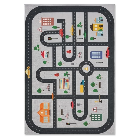 Gyerek szőnyeg városi térkép mintával 100 x 200 cm GYSZ62