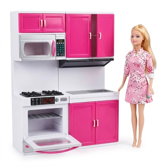 My Happy Kitchen – Modern Elemes Konyhai Játékszett Babával MHK-01M