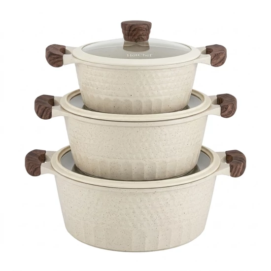 HotChef Prémium Texturált Edénykészlet – Fehér NUBE26-19FH