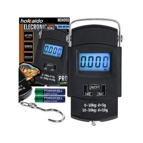 Hokkaido digitális akasztós horgász mérleg 50kg-ig W24005