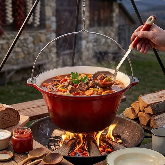 Perfect Home Zománcozott Öntöttvas bogrács 22 l piros 17896