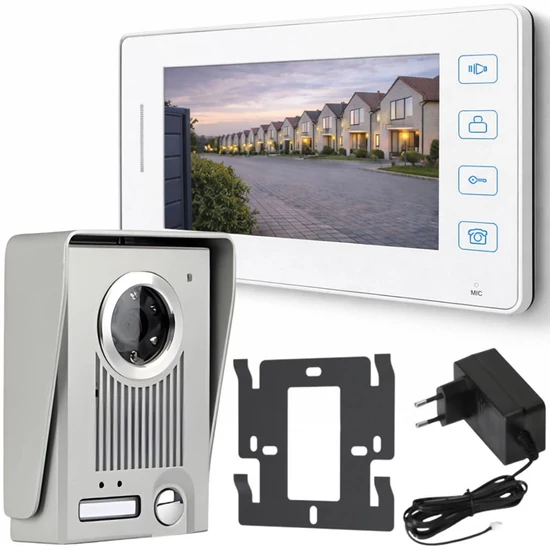 Videó kijelzős kaputelefon fehér 27801_B