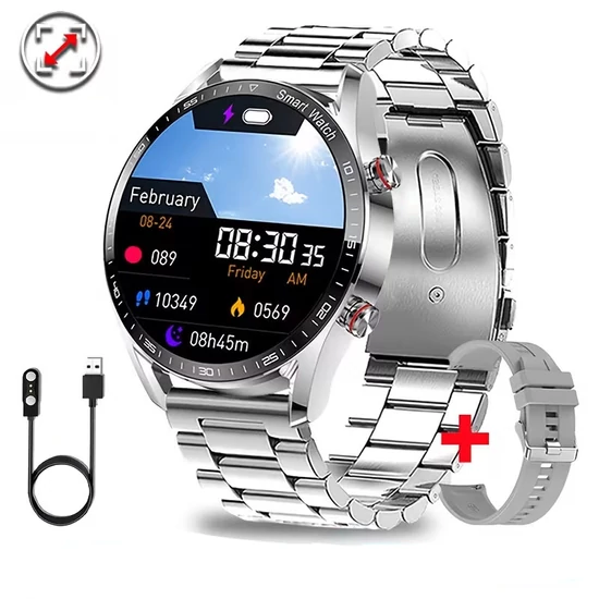 Sportos okosóra – vízálló ezüst acélszíjas YH5732394-EA