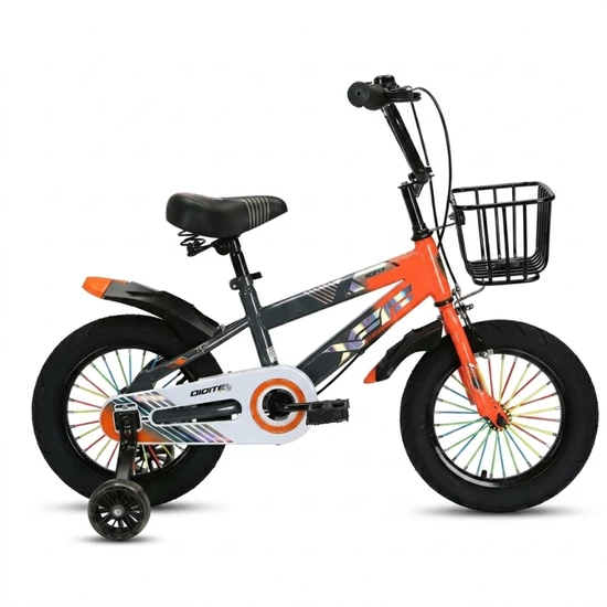 Dionite 18" Prémium Gyermek Kerékpár – Narancssárga-Szürke Kivitel 608O