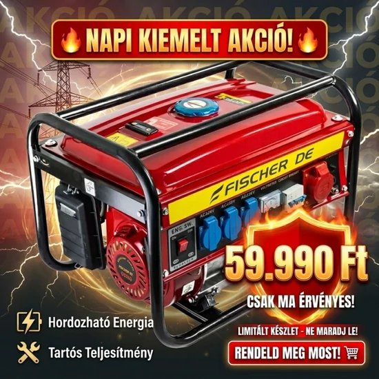 FISCHER KRAFT Benzinmotoros Generátor FS-9600W