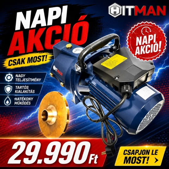 Hitman öntvényházas kerti szivattyú bronz lapáttal 2750W HT-JBR-6832
