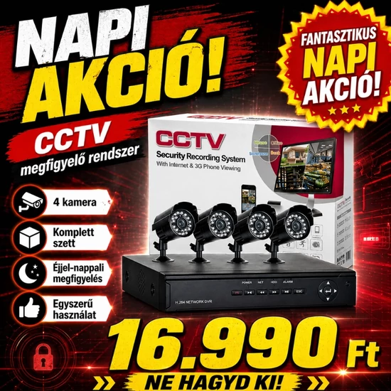 CCTV kamerarendszer - 4 kamerás megfigyelő rendszer