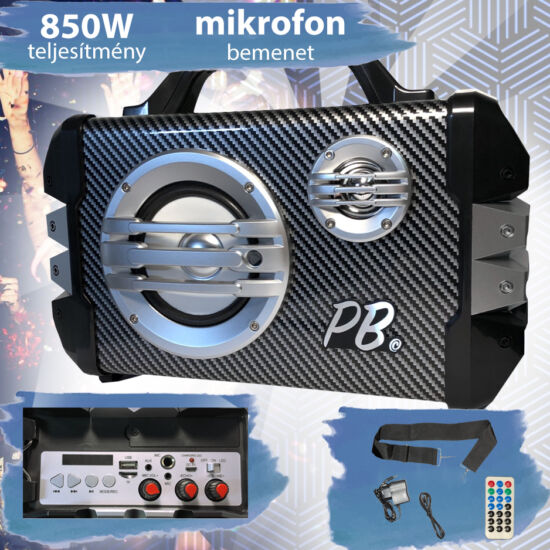 PowerBase Stronger 850W bluetooth akkus karaoke hangfal PBPS-0151